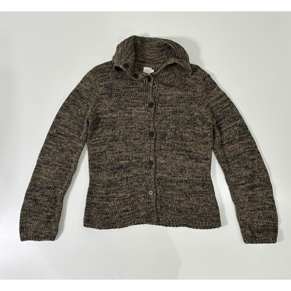 Calvin Klein Jeans Button-Front Knit Cardigan Sweater Marled Brown L